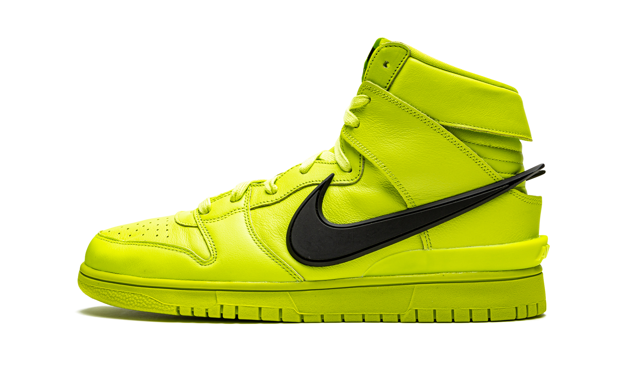 nike dunk high ambush flash lime+CU7544-300+diagnol right view 1