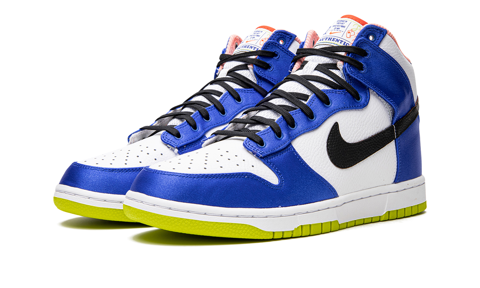 nike dunk high blue satin women s+DV2185-100+diagnol left view