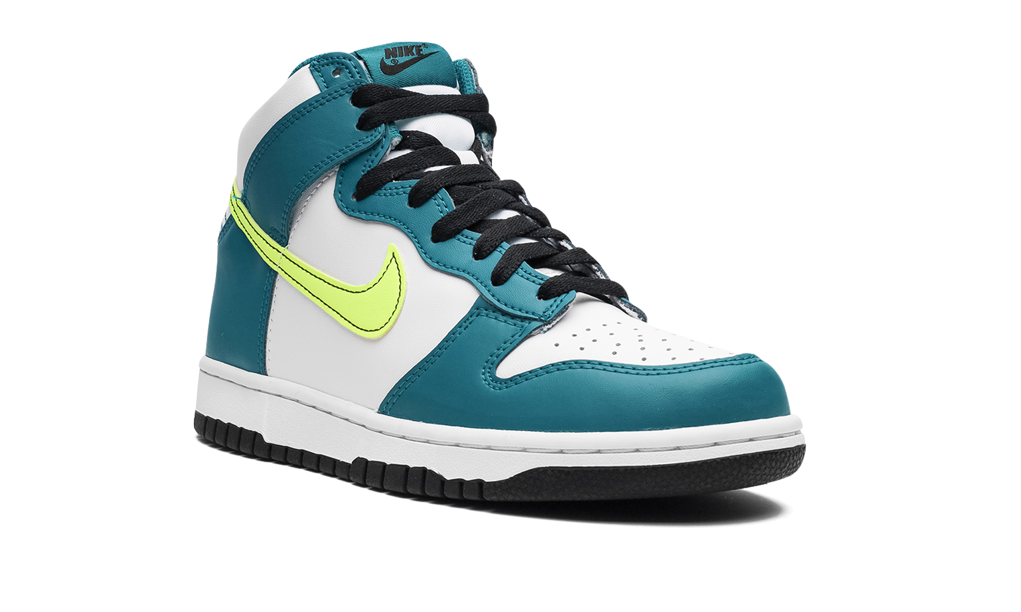 nike dunk high bright spruce volt gs+DB2179-109+diagnol right view