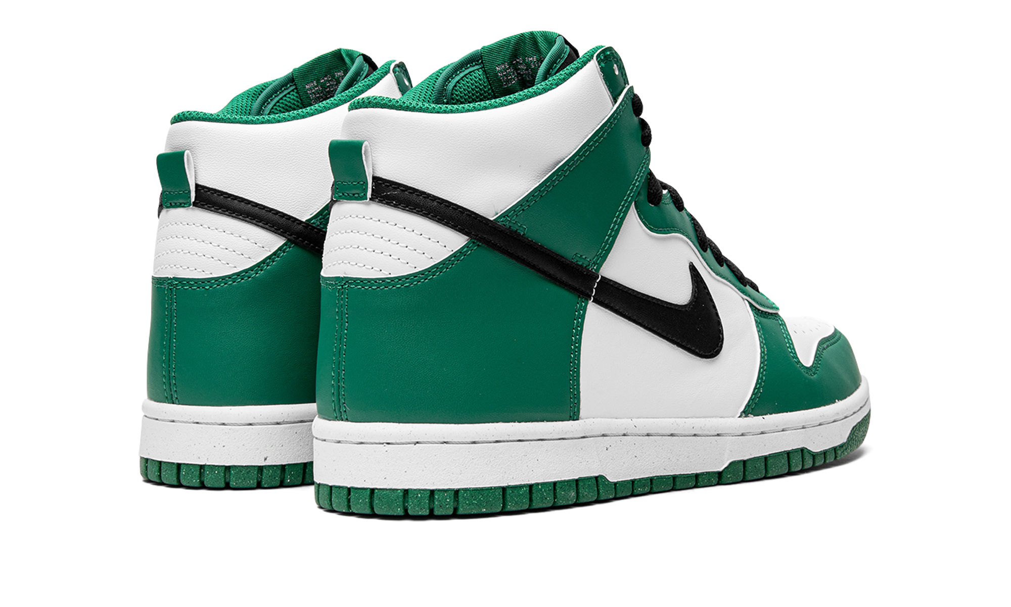 nike dunk high celtics gs+DR0527-300+diagnol right behind view