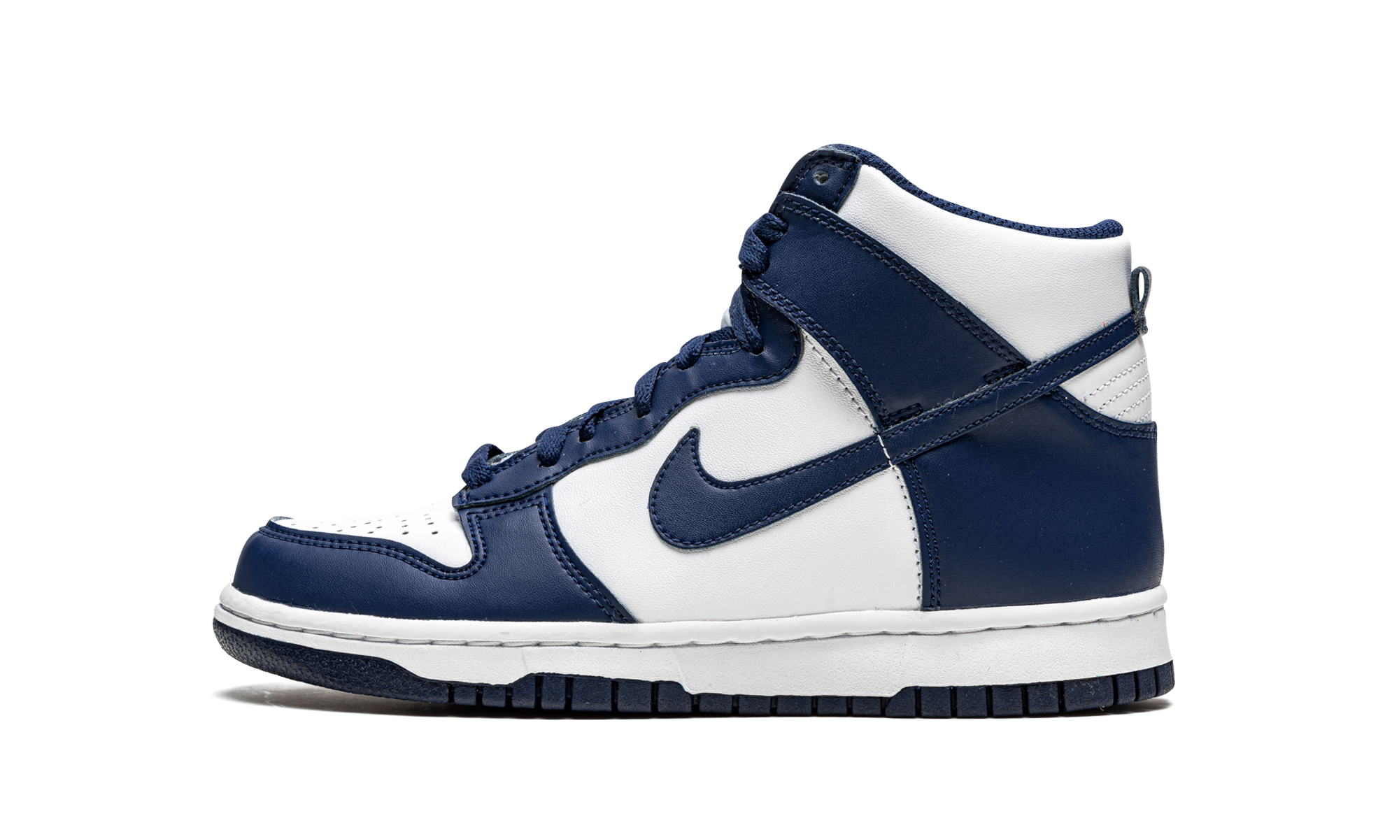 nike dunk high championship navy gs+DB2179-104+diagnol right view 1