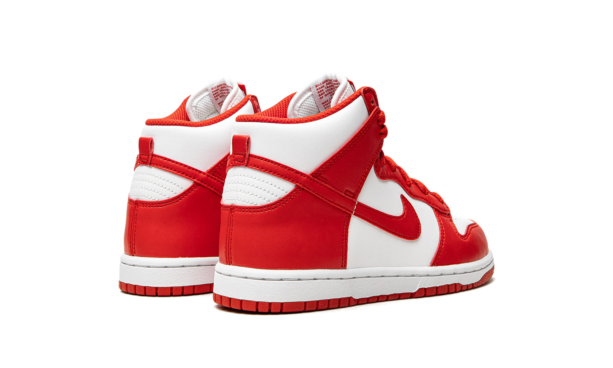 nike dunk high championship white red ps+DD2314-106+diagnol right behind view