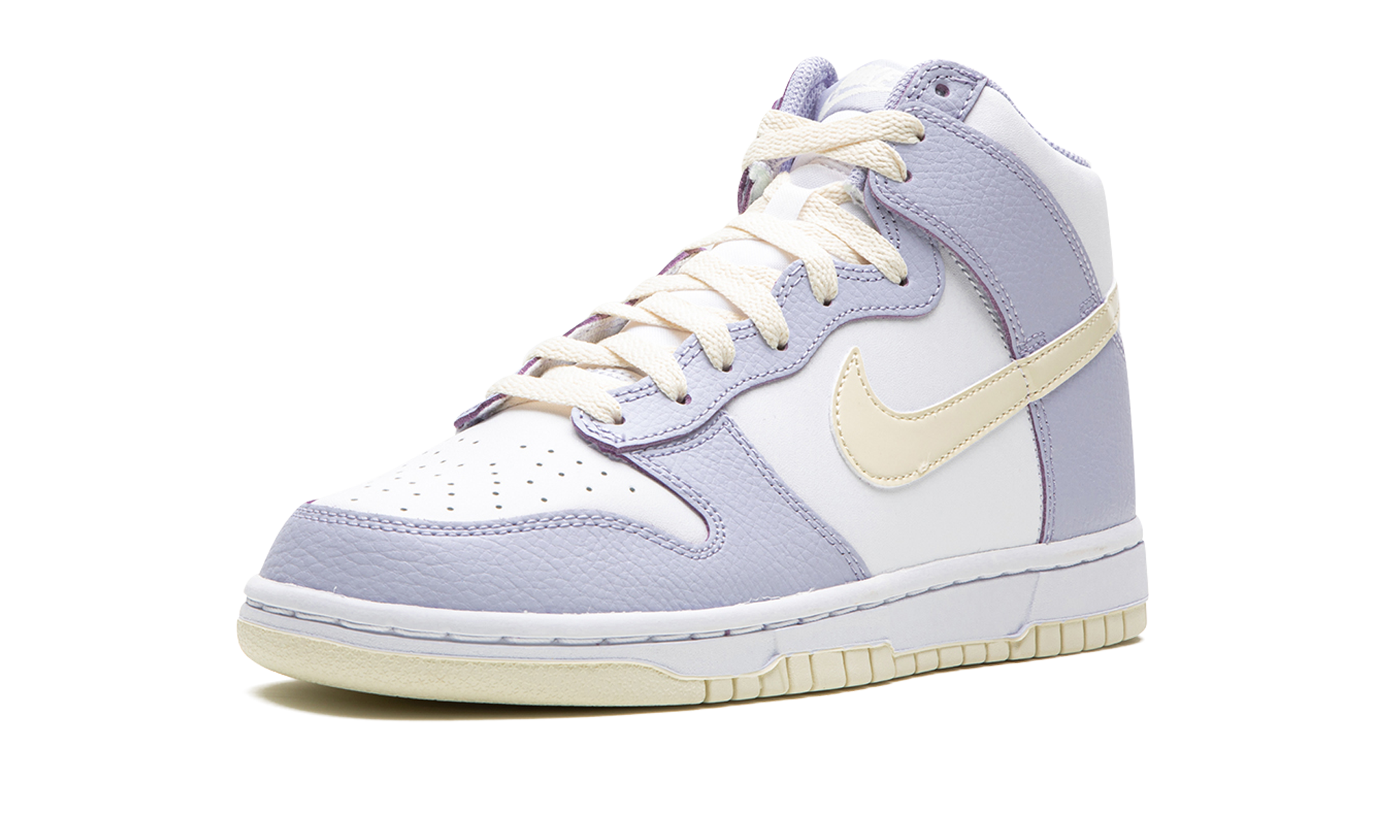 nike dunk high coconut milk oxygen purple women s+FN3504-100+left diagnol single view