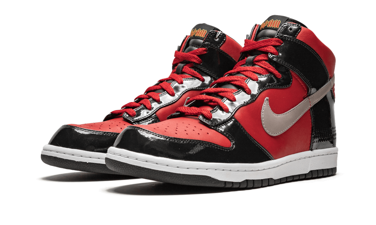 nike dunk high dj am+323955-600+diagnol left view