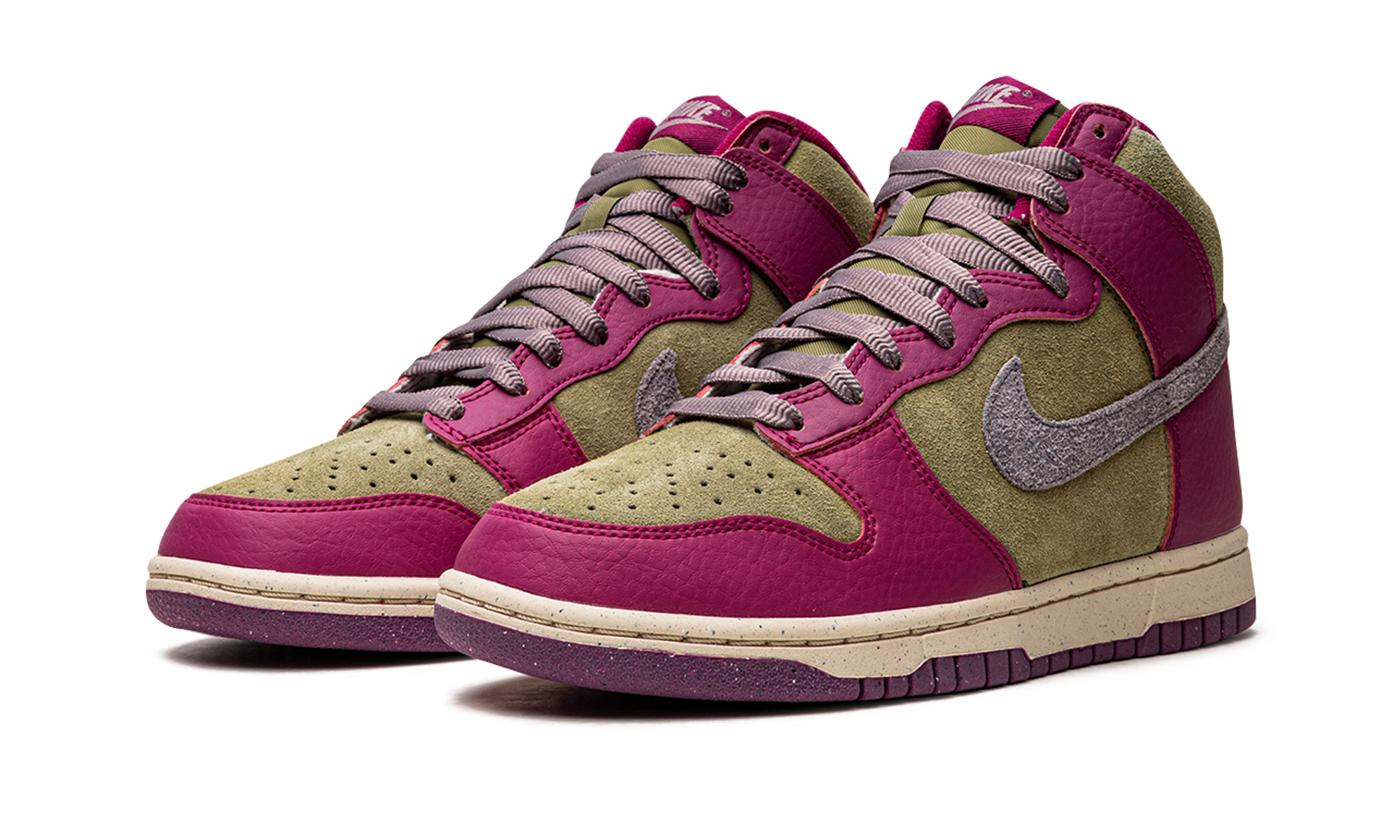 nike dunk high dynamic berry women s+FB1273-500+diagnol left view