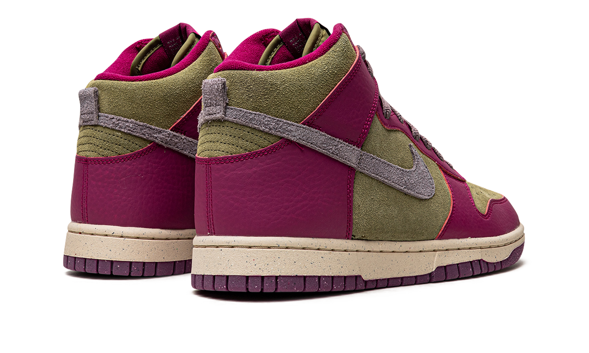 nike dunk high dynamic berry women s+FB1273-500+diagnol right behind view