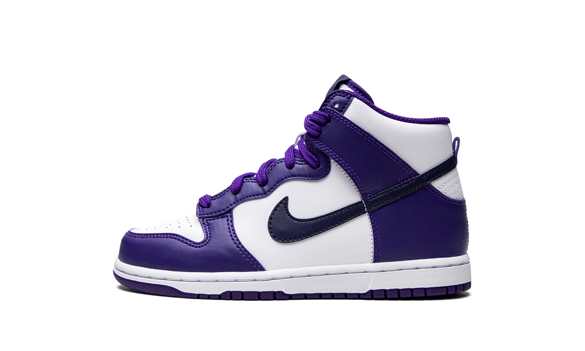 nike dunk high electro purple midnght navy ps+DH9753-100+diagnol right view 1