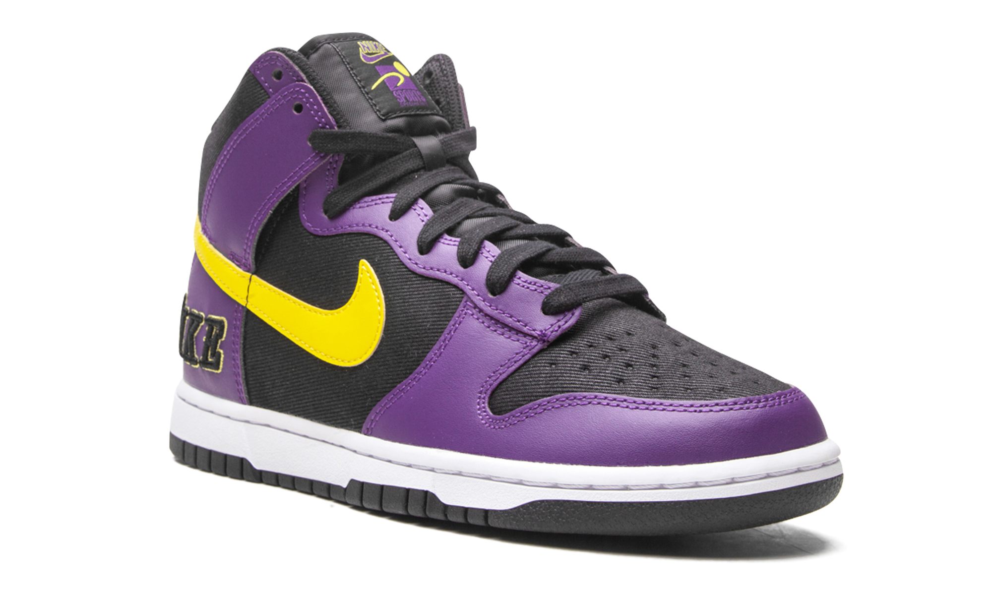 nike dunk high emb lakers+DH0642-001+diagnol right view