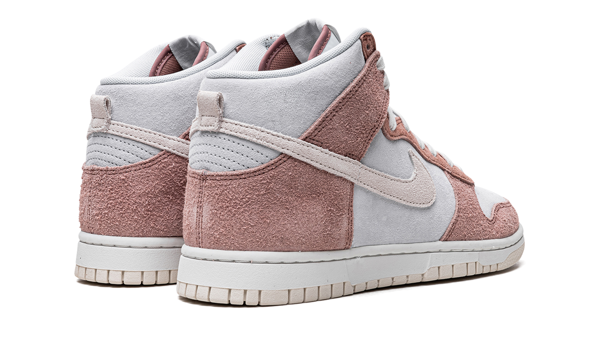 nike dunk high fossil rose+DH7576-400+diagnol right behind view