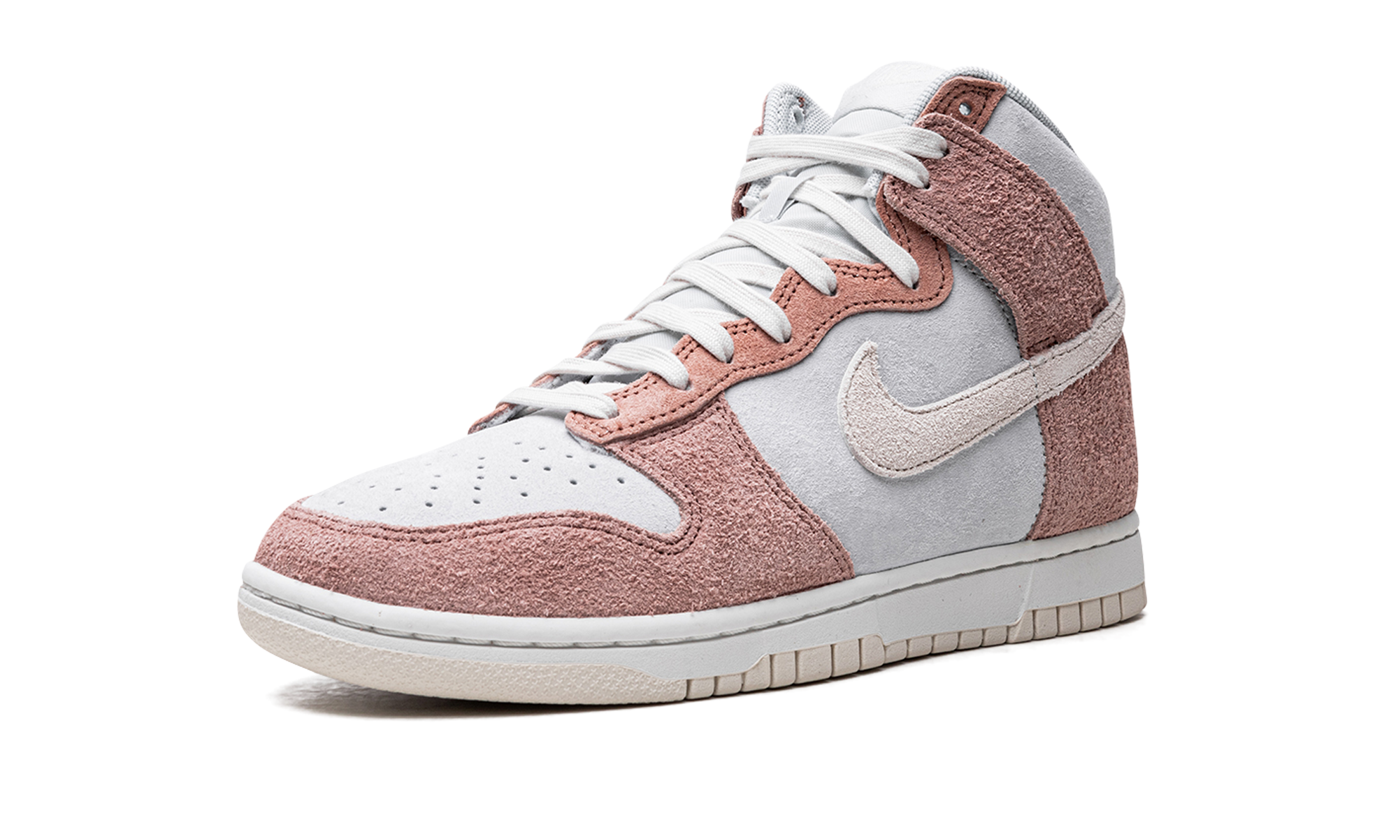 nike dunk high fossil rose+DH7576-400+left diagnol single view