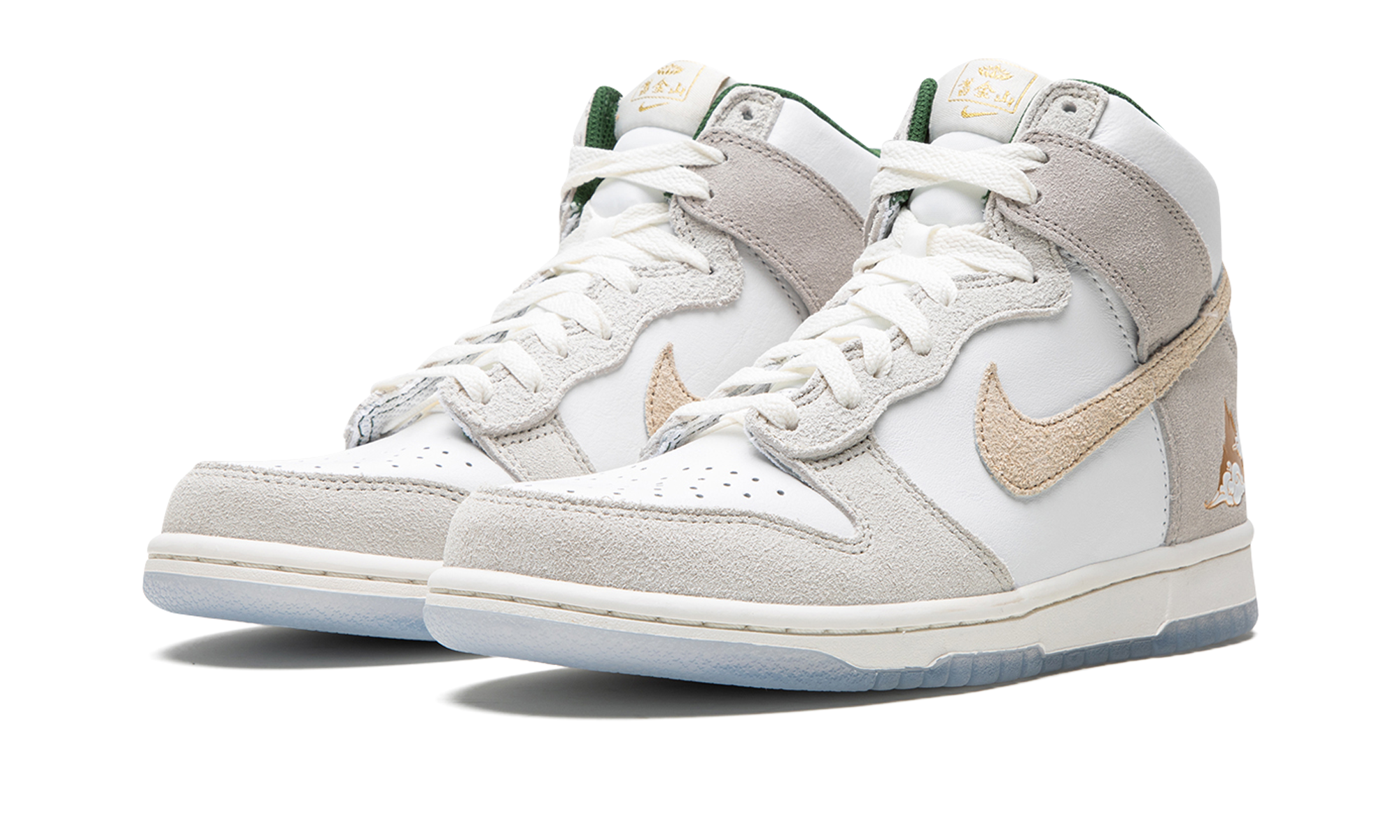 nike dunk high gold mountain gs+FD1024-100+diagnol left view