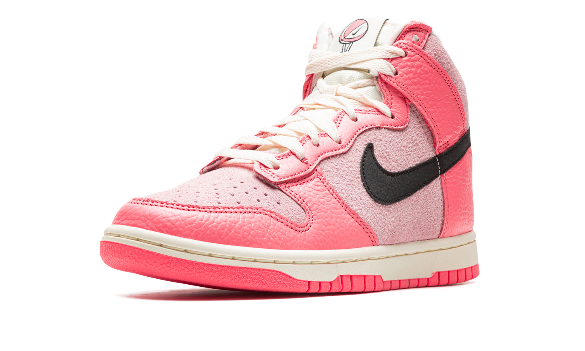 nike dunk high hoops pack pink women s+DX3359-600+left diagnol single view