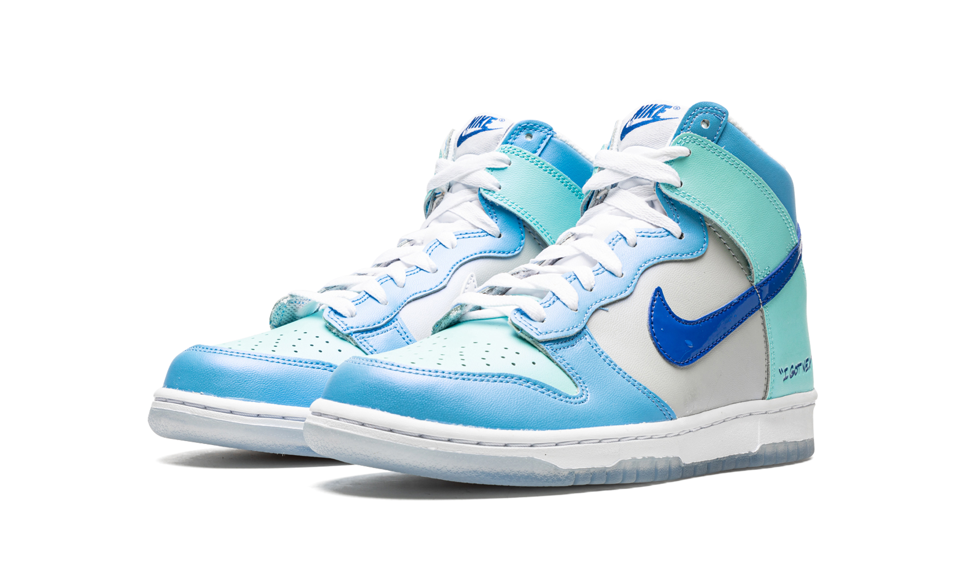 nike dunk high i got next gs+DV2206-400+diagnol left view