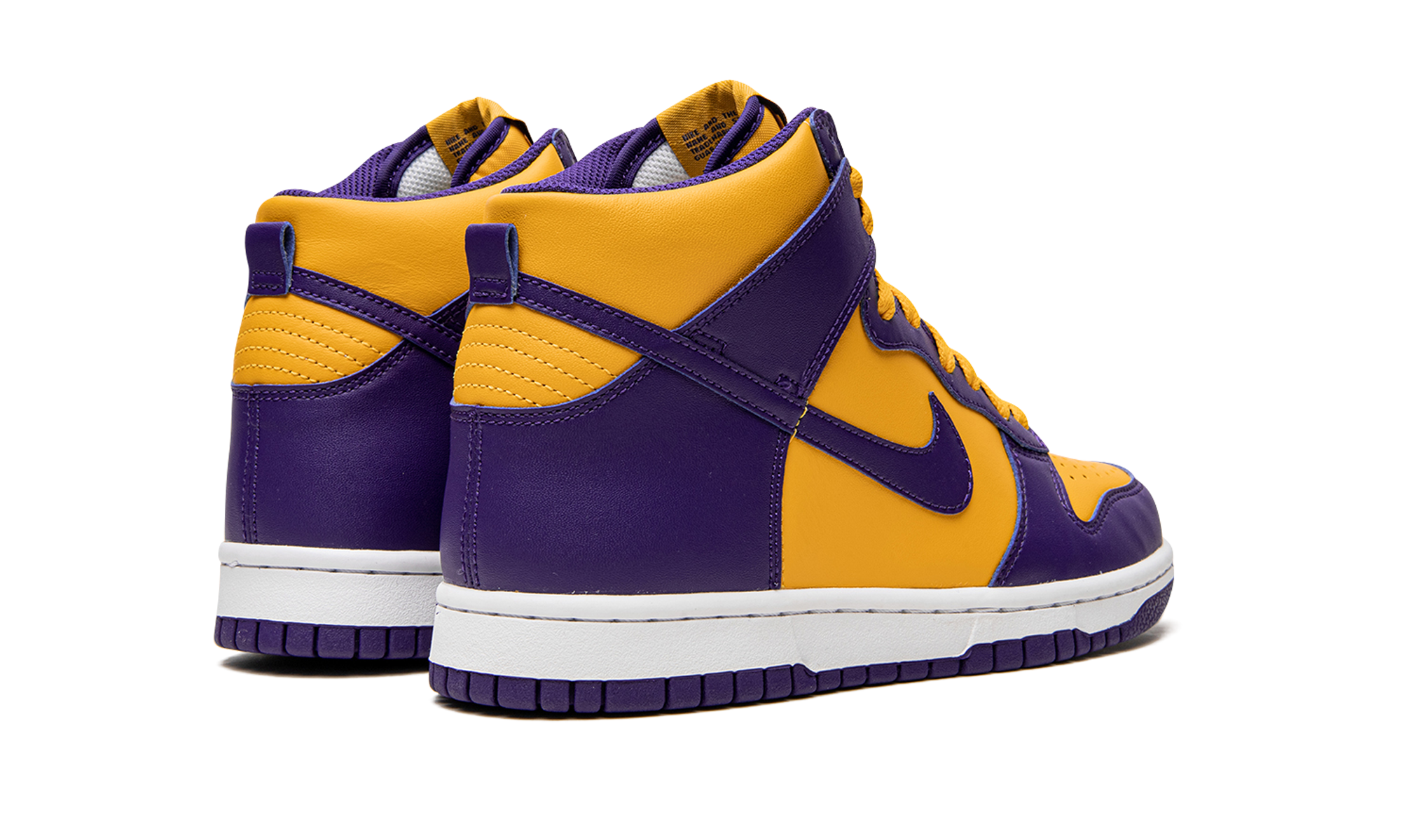 nike dunk high lakers gs+DZ4454-500+diagnol right behind view