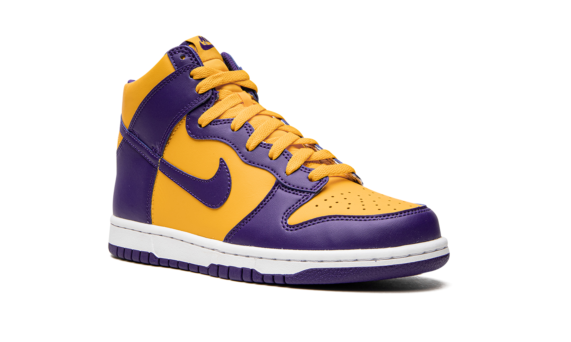 nike dunk high lakers gs+DZ4454-500+diagnol right view