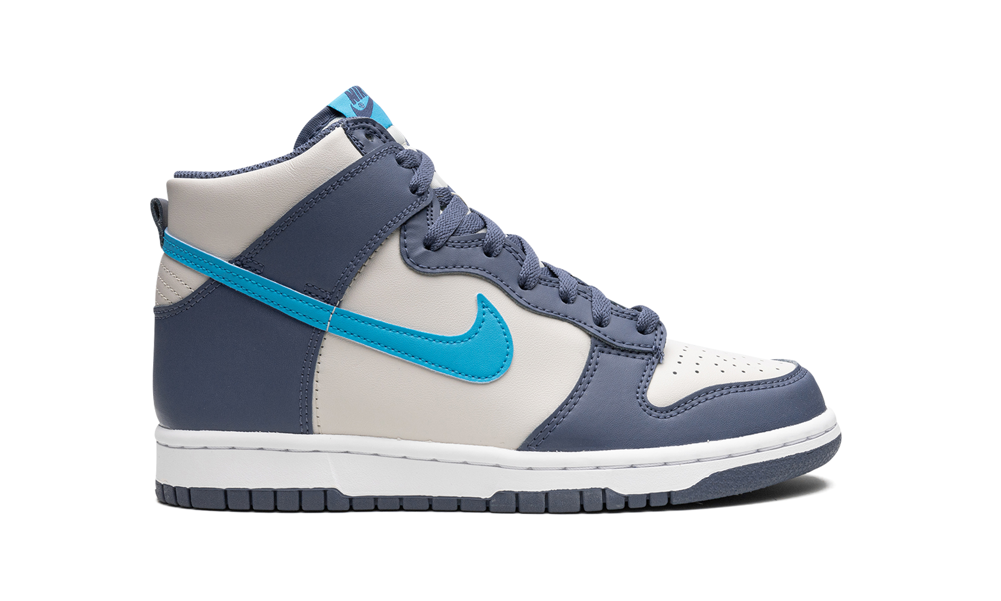 nike dunk high light bone diffused blue gs+DB2179-006+right view