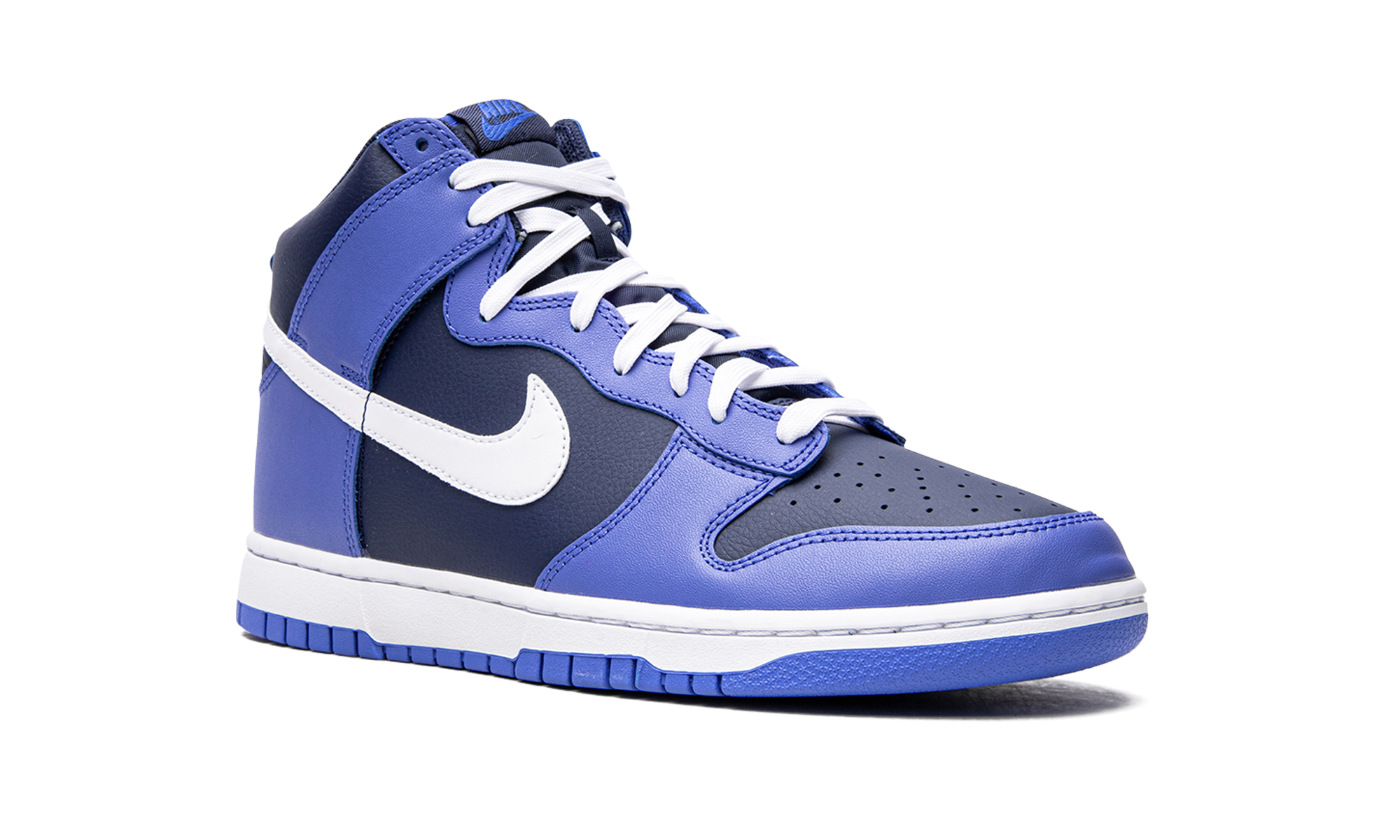 nike dunk high medium blue midnight navy+DJ6189-400+diagnol right view