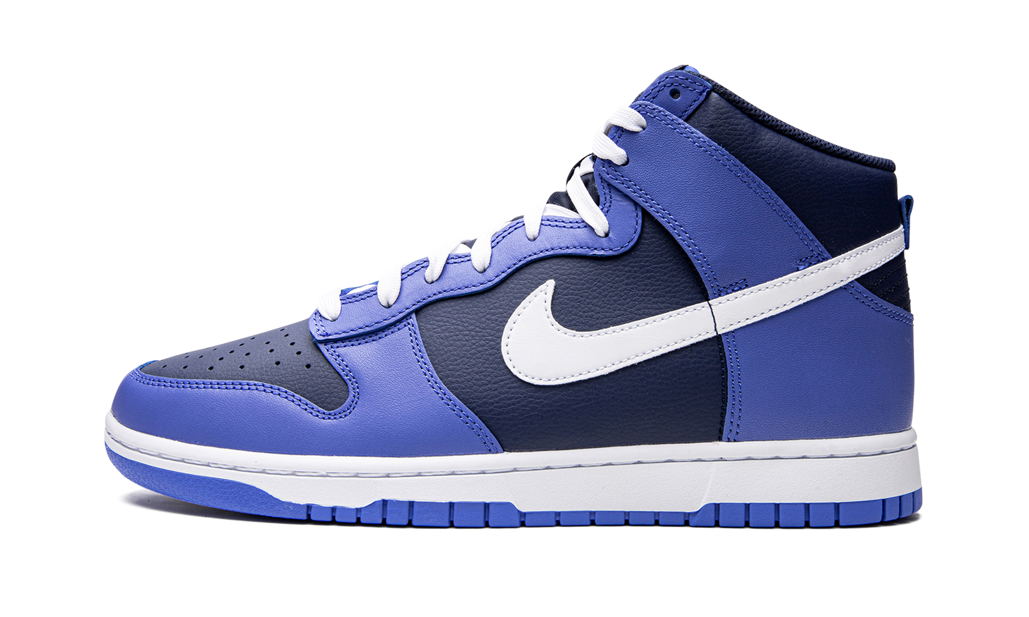 nike dunk high medium blue midnight navy+DJ6189-400+diagnol right view 1