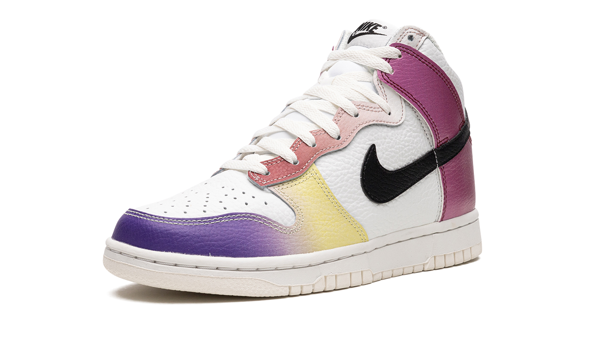 nike dunk high multi color gradient women s+FD0802-100+left diagnol single view