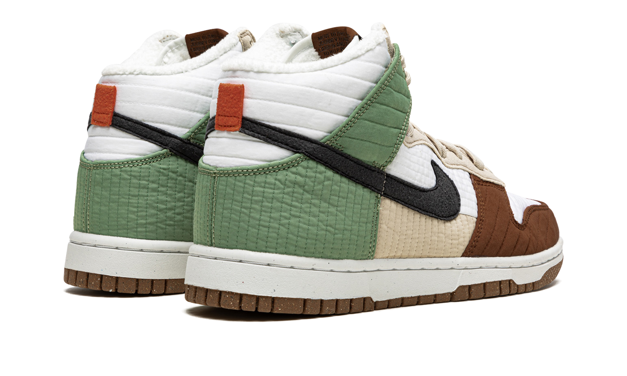 nike dunk high next nature summit white women s+DN9909-100+diagnol right behind view