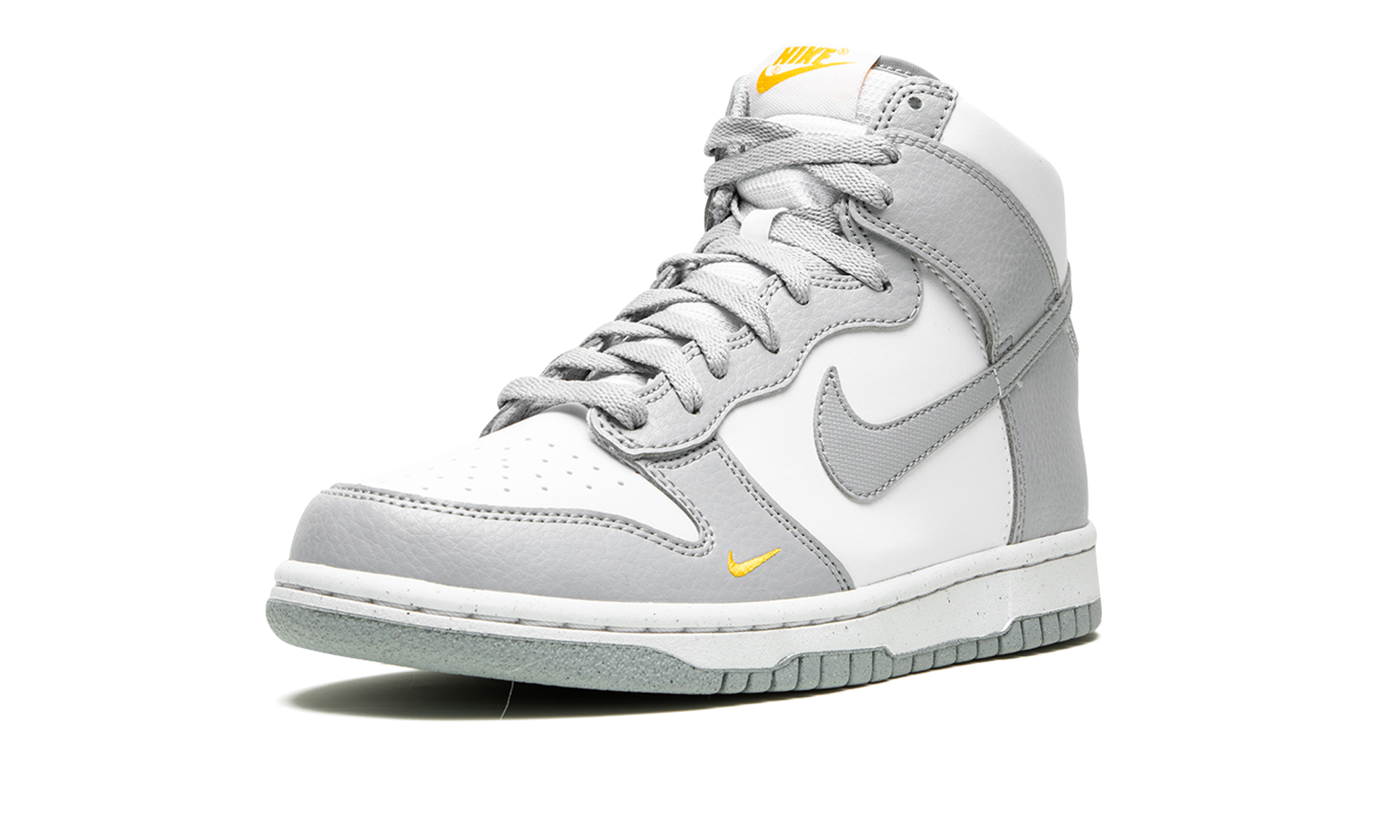 nike dunk high next nature wolf grey marigold gs+FD9773-001+left diagnol single view