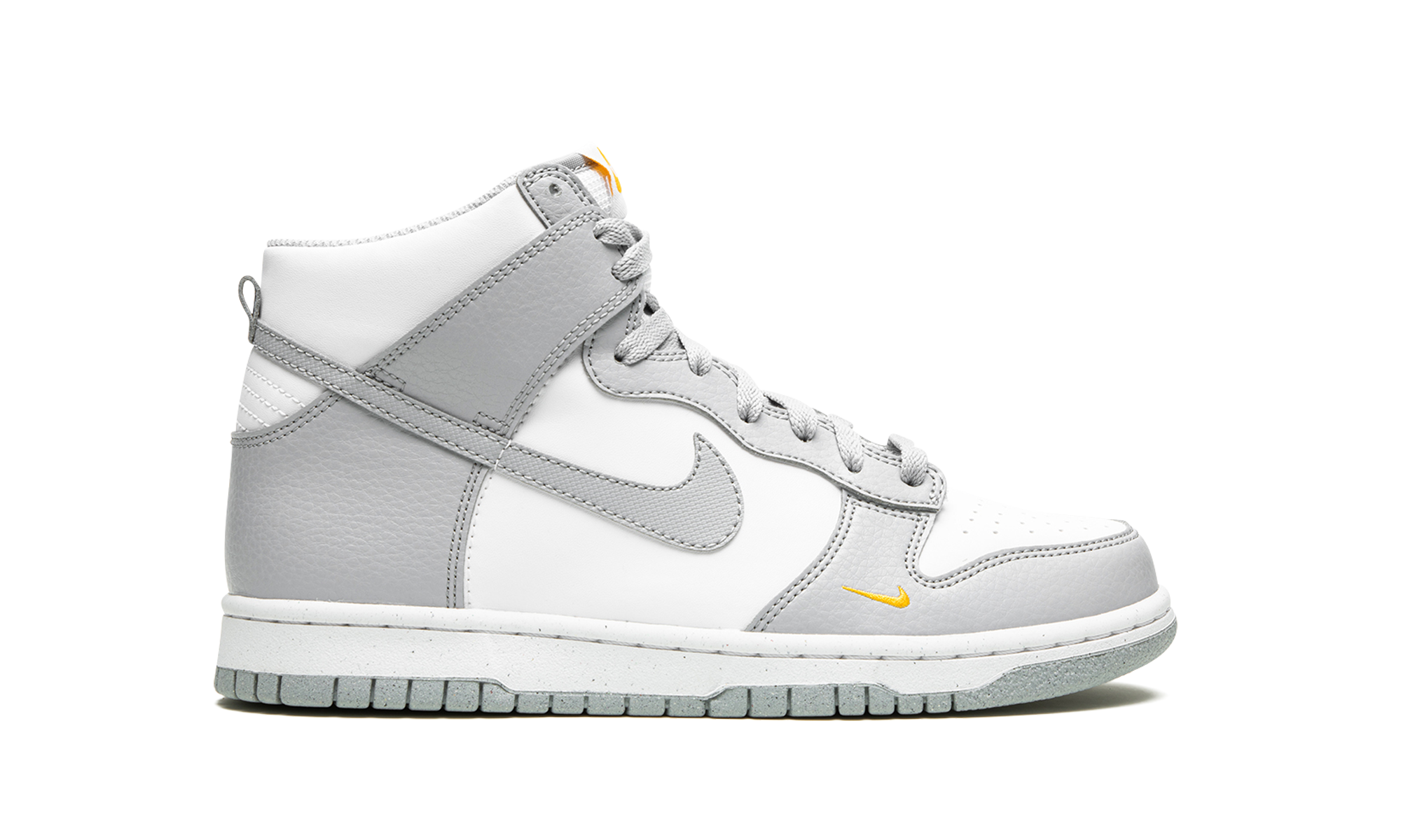 nike dunk high next nature wolf grey marigold gs+FD9773-001+right view