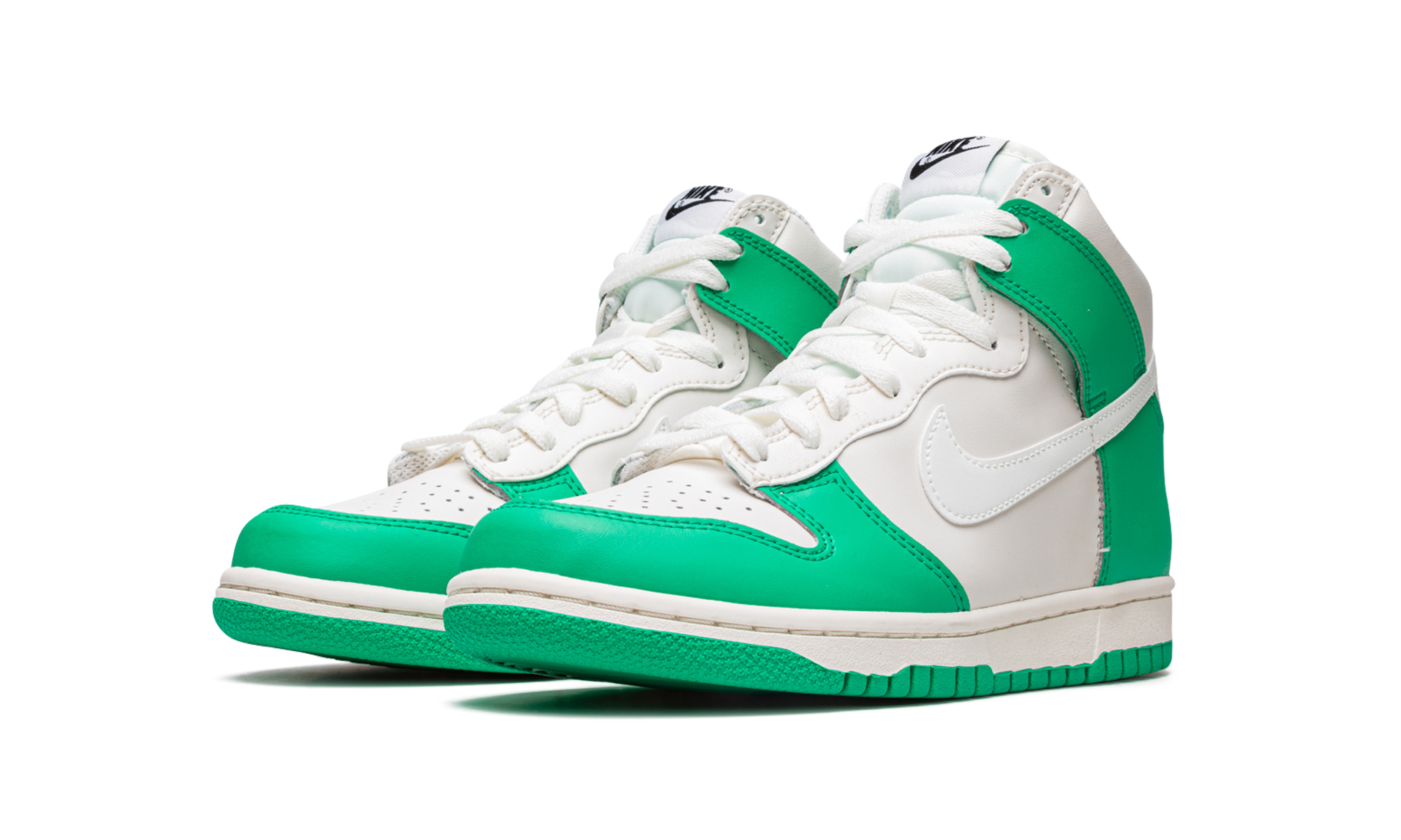 nike dunk high phantom stadium green gs+DB2179-002+diagnol left view