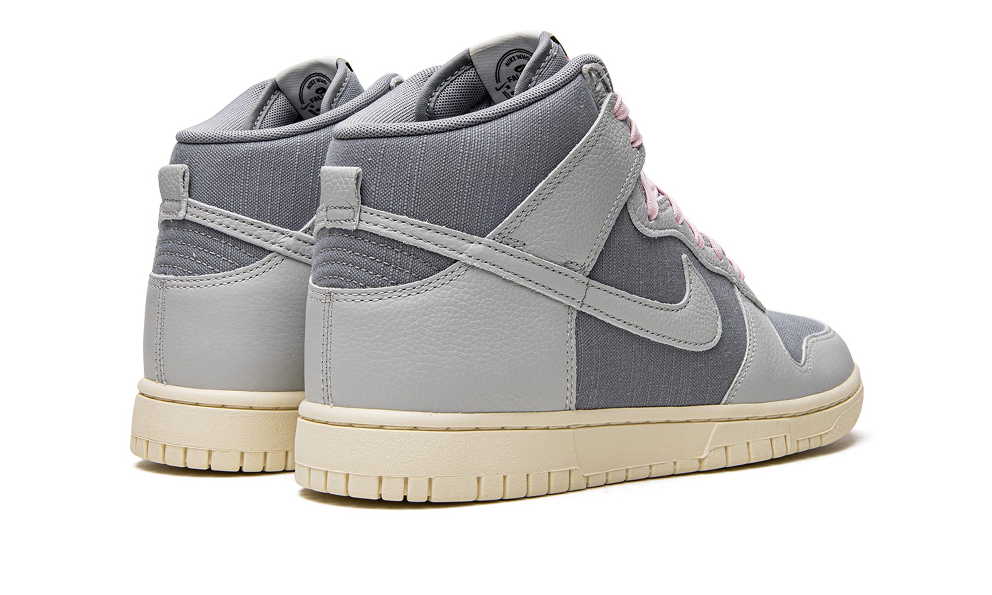 nike dunk high premium certified fresh particle grey+DQ8800-001+diagnol right behind view