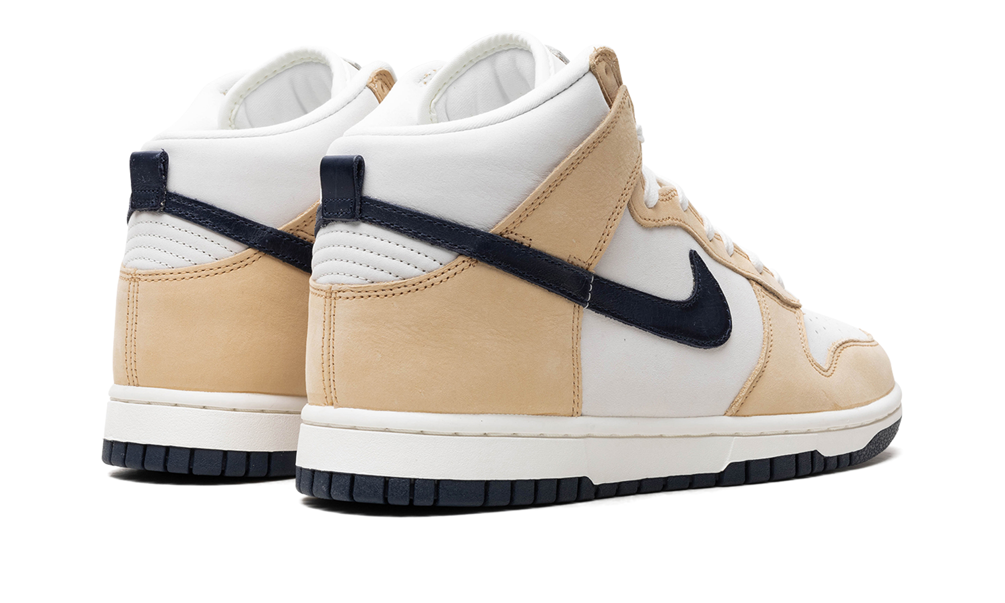 nike dunk high premium sesame women s+DX2044-101+diagnol right behind view