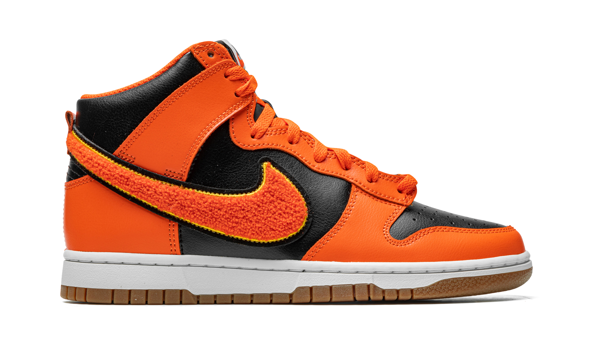 nike dunk high retro chenille swoosh safety orange+DR8805-002+right view