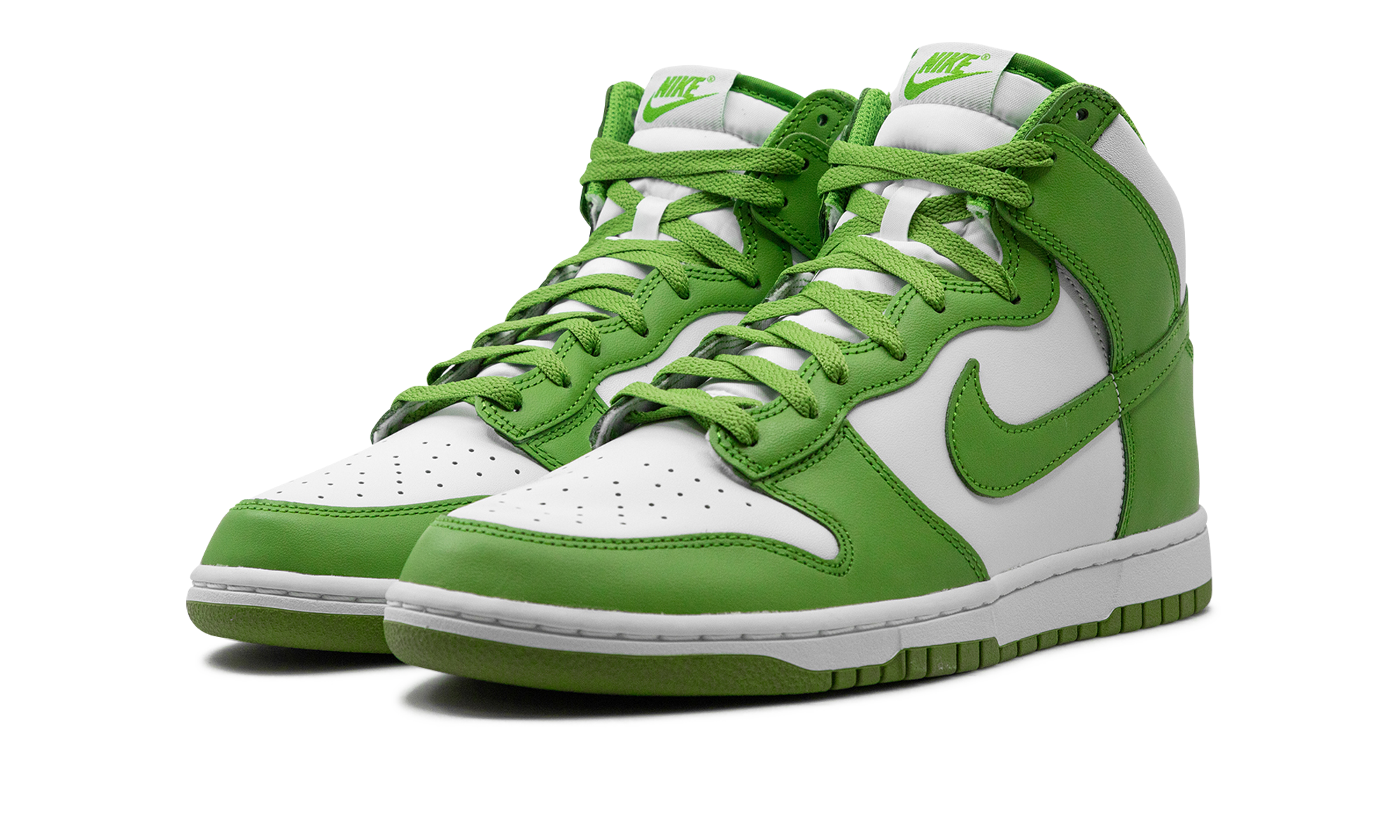 nike dunk high retro chlorophyll+DV0829-101+diagnol left view