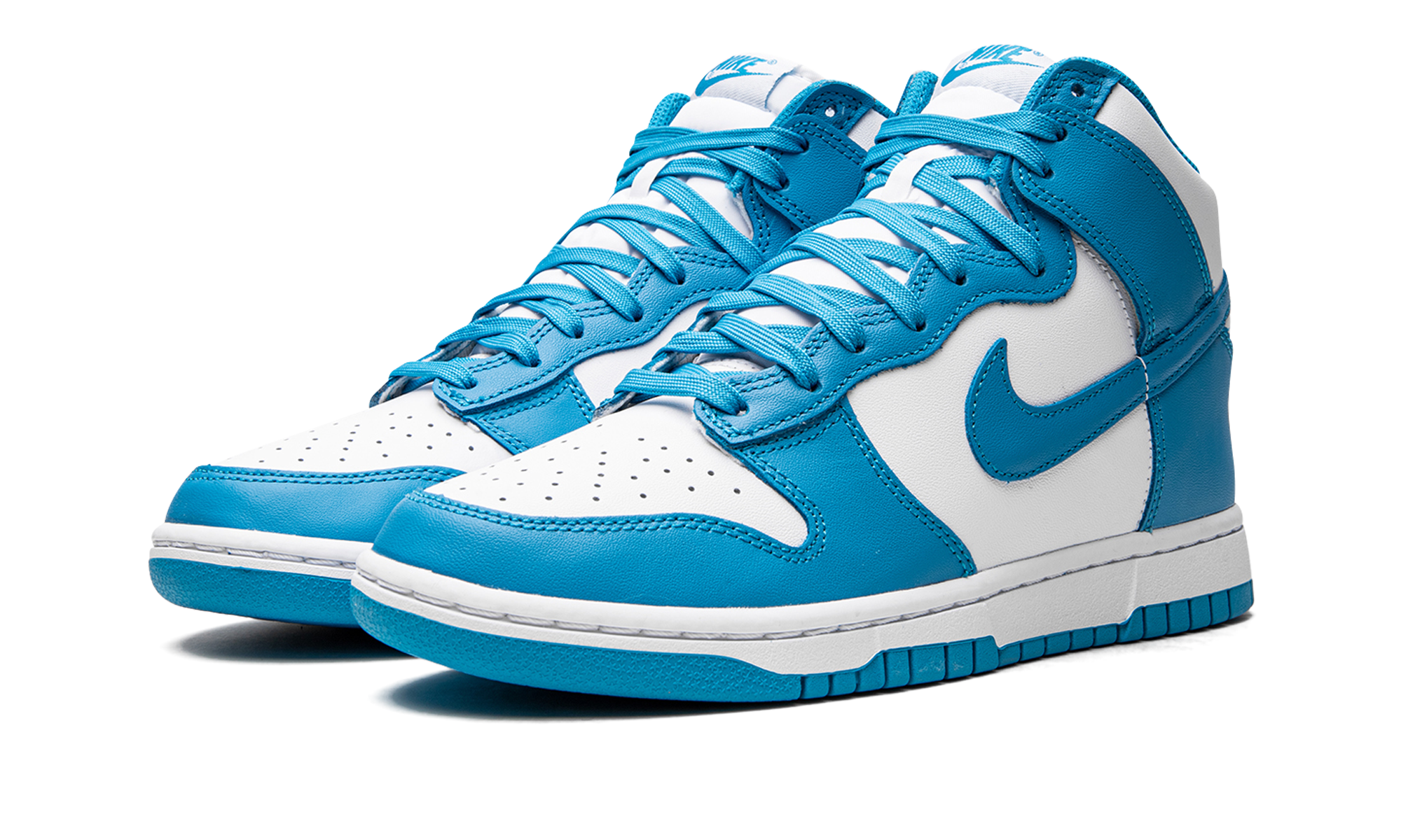 nike dunk high retro laser blue+DD1399-400+diagnol left view