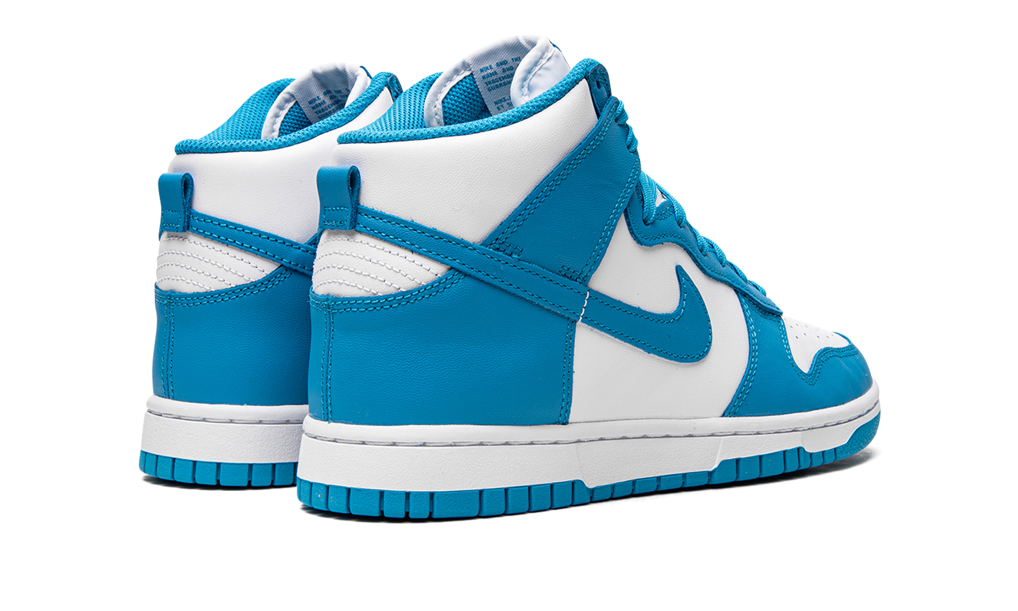 nike dunk high retro laser blue+DD1399-400+diagnol right behind view