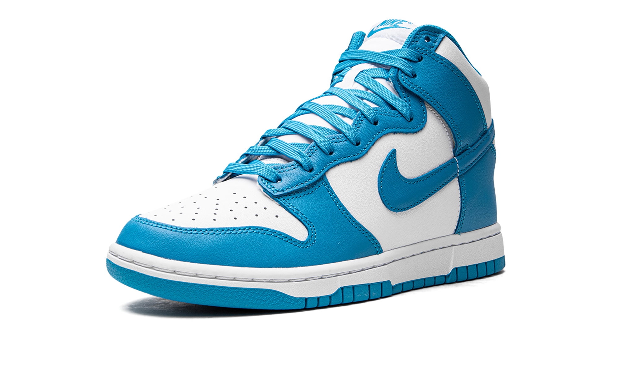nike dunk high retro laser blue+DD1399-400+left diagnol single view