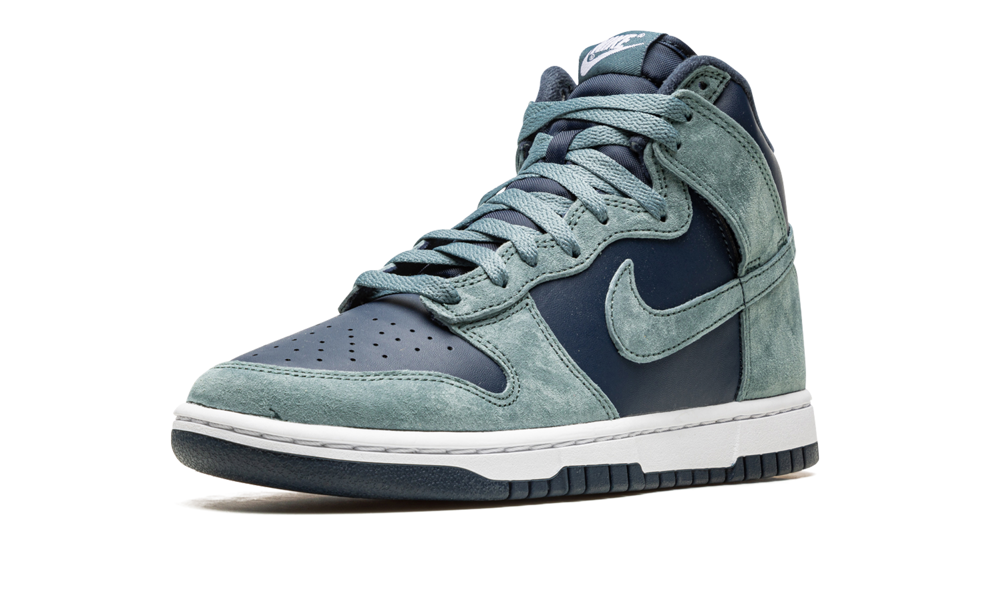 nike dunk high retro premium armory navy+DQ7679-400+left diagnol single view