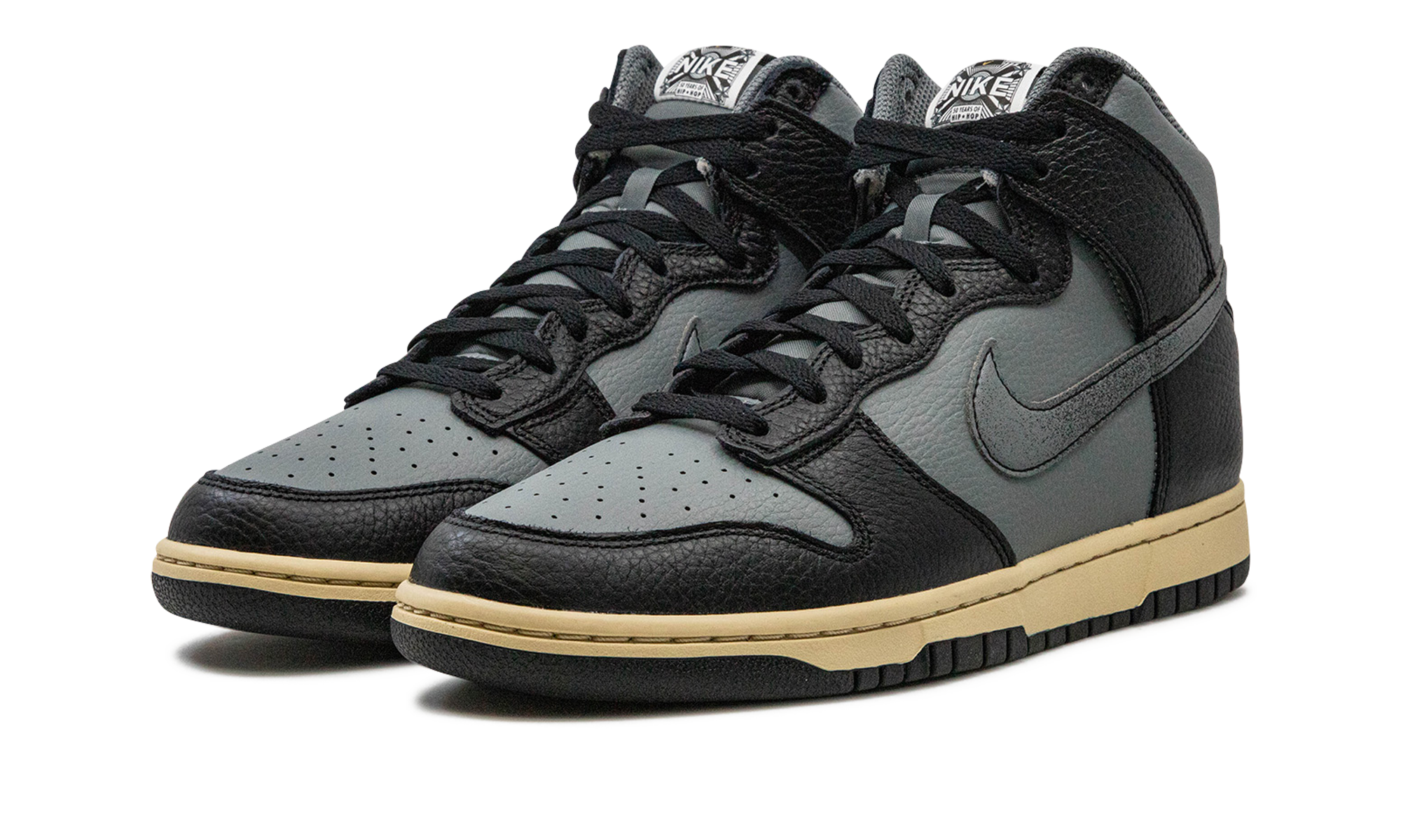 nike dunk high retro premium classics 50 years of hip hop+DV7216-001+diagnol left view