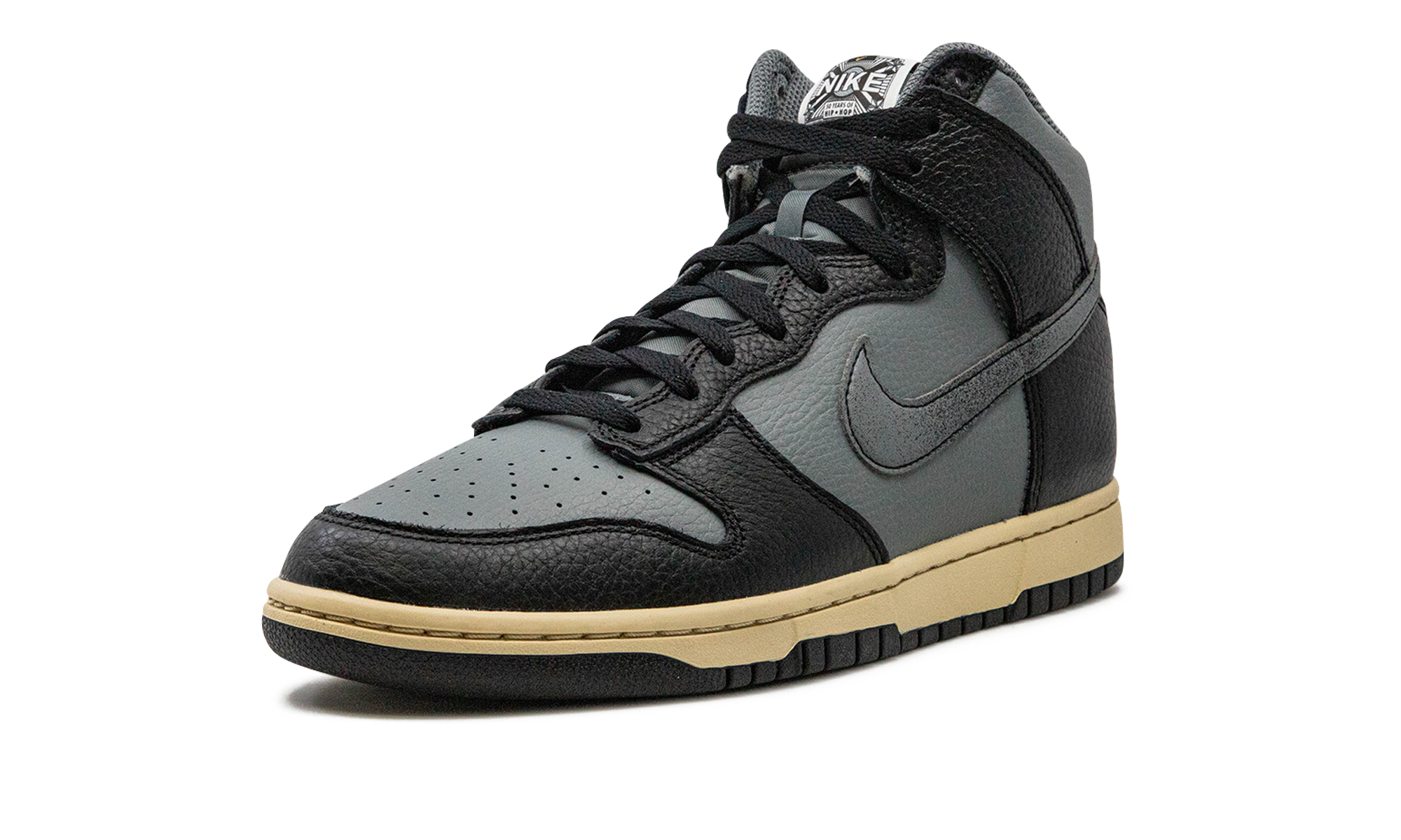 nike dunk high retro premium classics 50 years of hip hop+DV7216-001+left diagnol single view