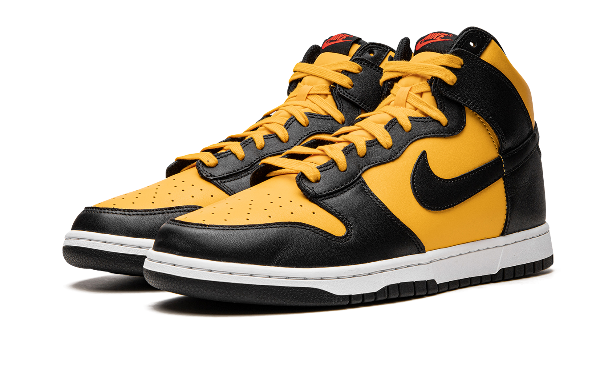 nike dunk high retro reverse goldenrod+DD1399-700+diagnol left view