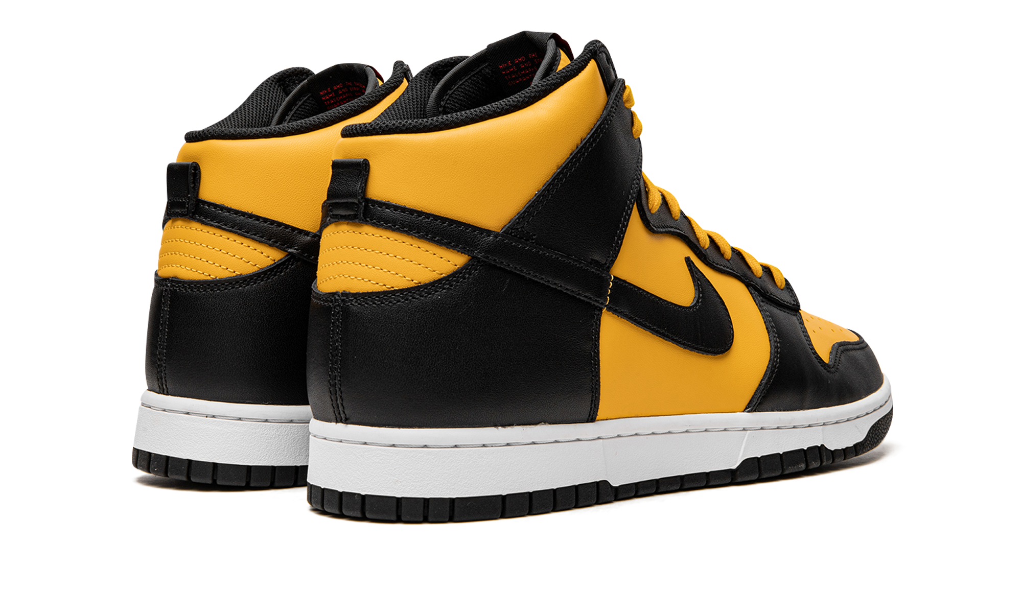 nike dunk high retro reverse goldenrod+DD1399-700+diagnol right behind view