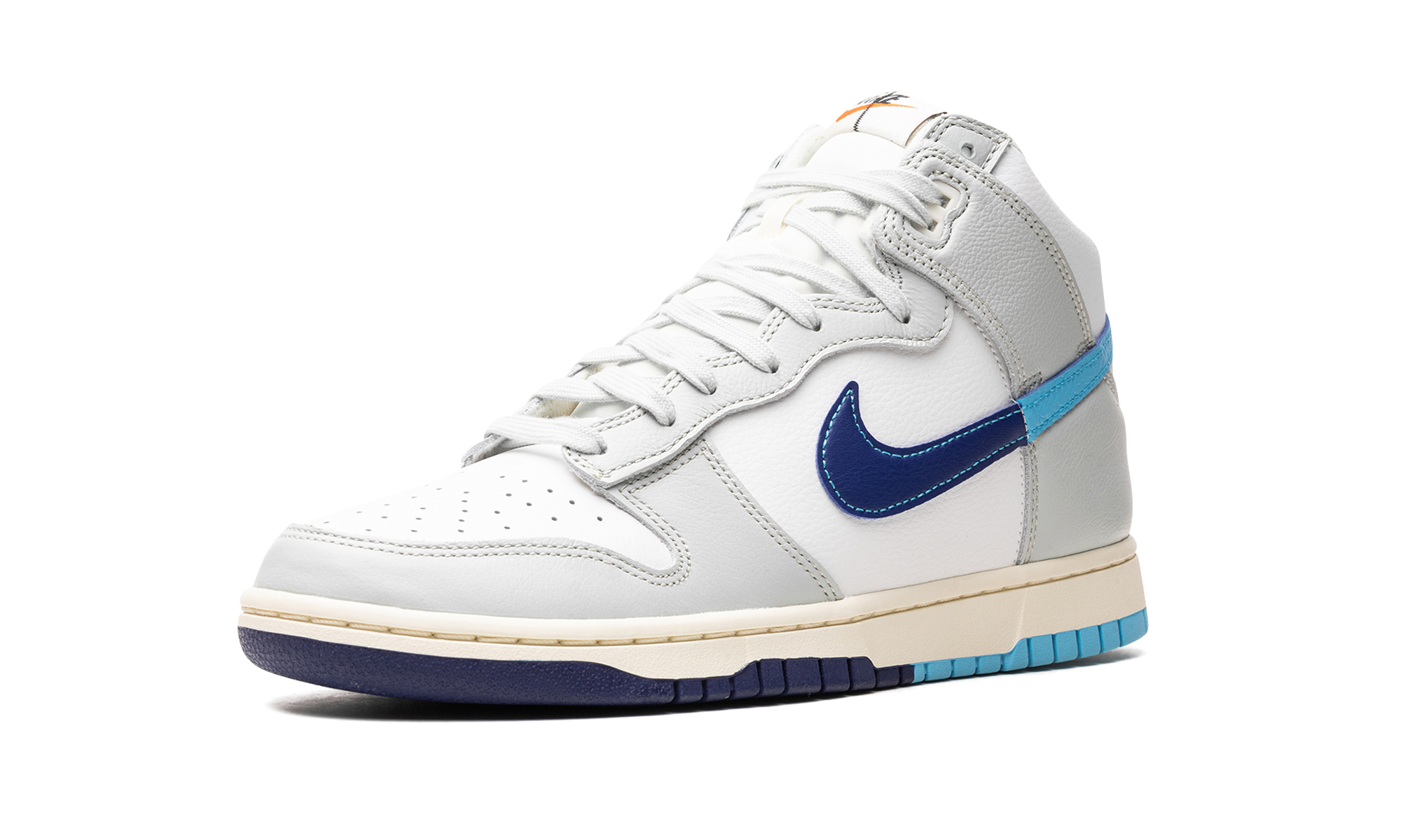 nike dunk high retro se split baltic blue+DZ2535-100+left diagnol single view