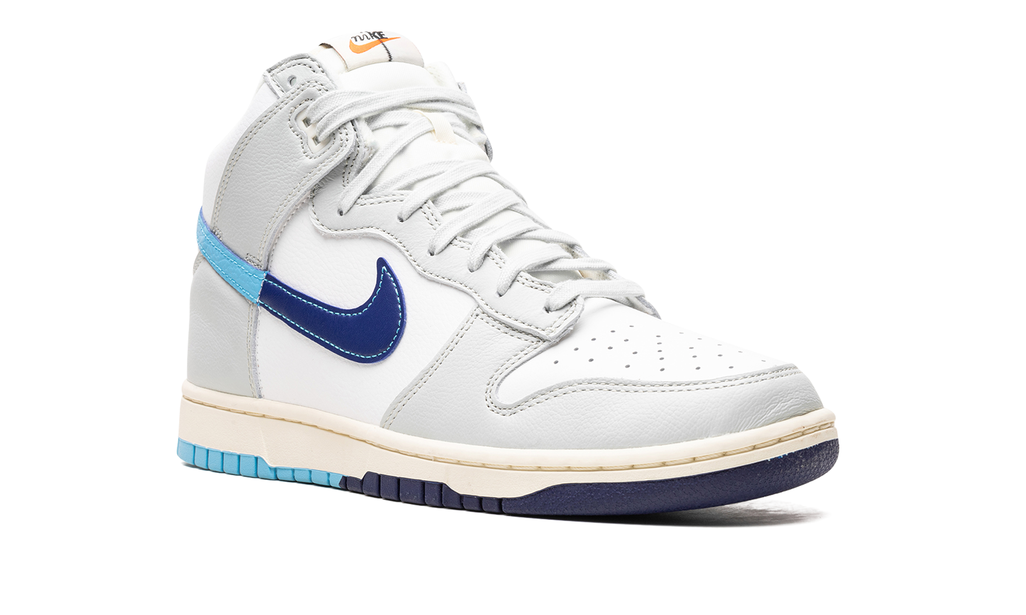 nike dunk high retro se split baltic blue+DZ2535-100+diagnol right view