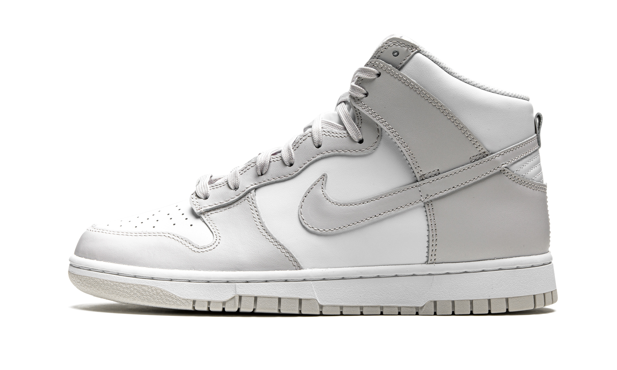 nike dunk high retro white vast grey+DD1399-100+diagnol right view 1