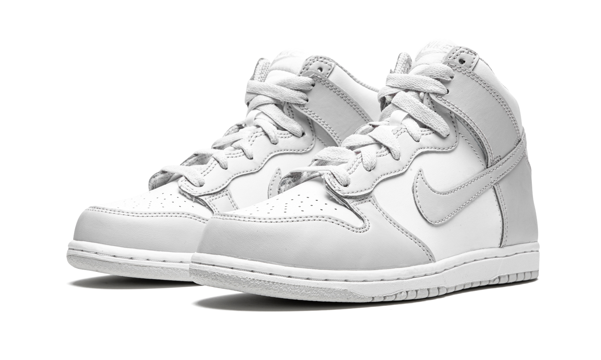 nike dunk high retro white vast grey ps+DD2314-101+diagnol left view