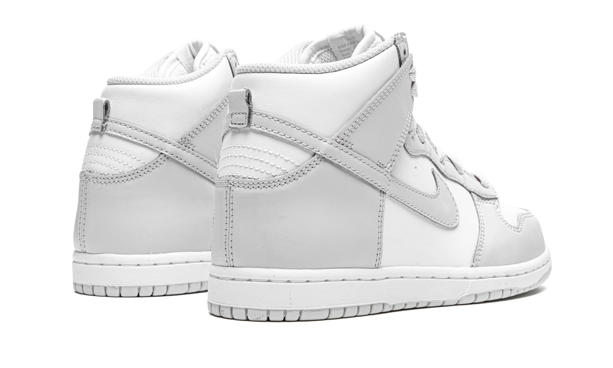 nike dunk high retro white vast grey ps+DD2314-101+diagnol right behind view