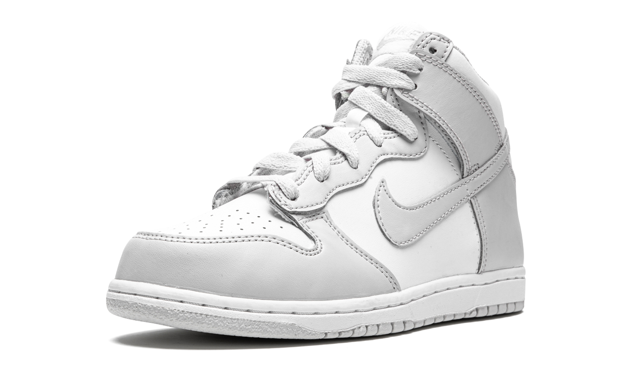 nike dunk high retro white vast grey ps+DD2314-101+left diagnol single view