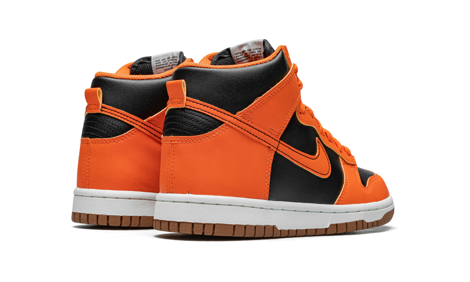 nike dunk high safety orange gs+DB2179-004+diagnol right behind view