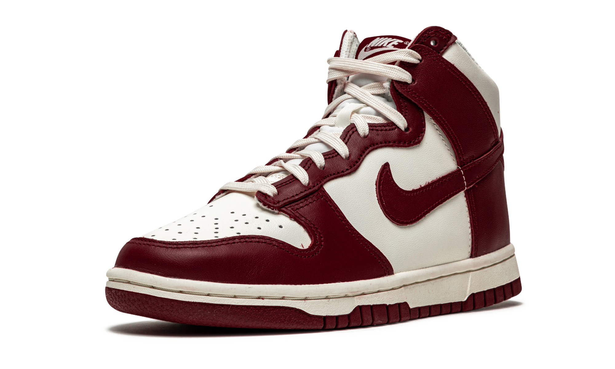 nike dunk high sail team red women s+DD1869-101+left diagnol single view