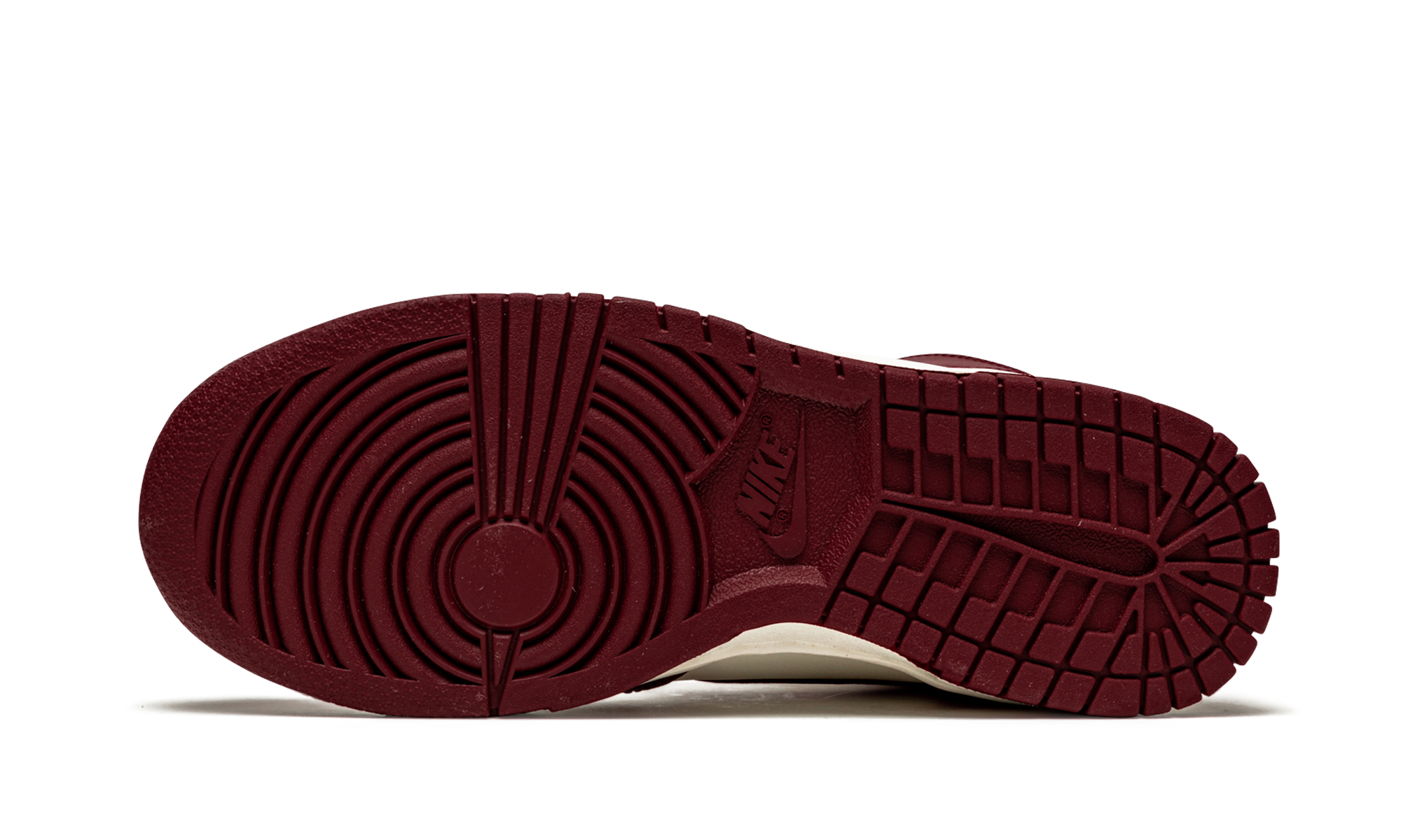 nike dunk high sail team red women s+DD1869-101+bottom view
