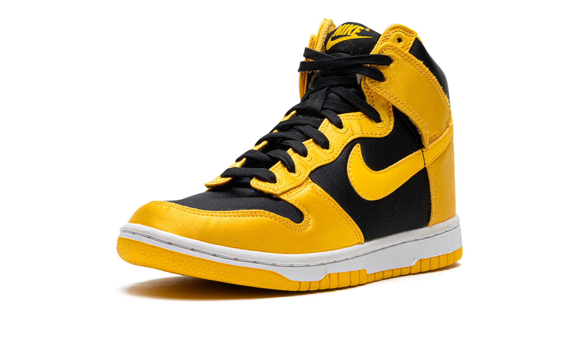 nike dunk high satin goldenrod women s+FN4216-001+left diagnol single view