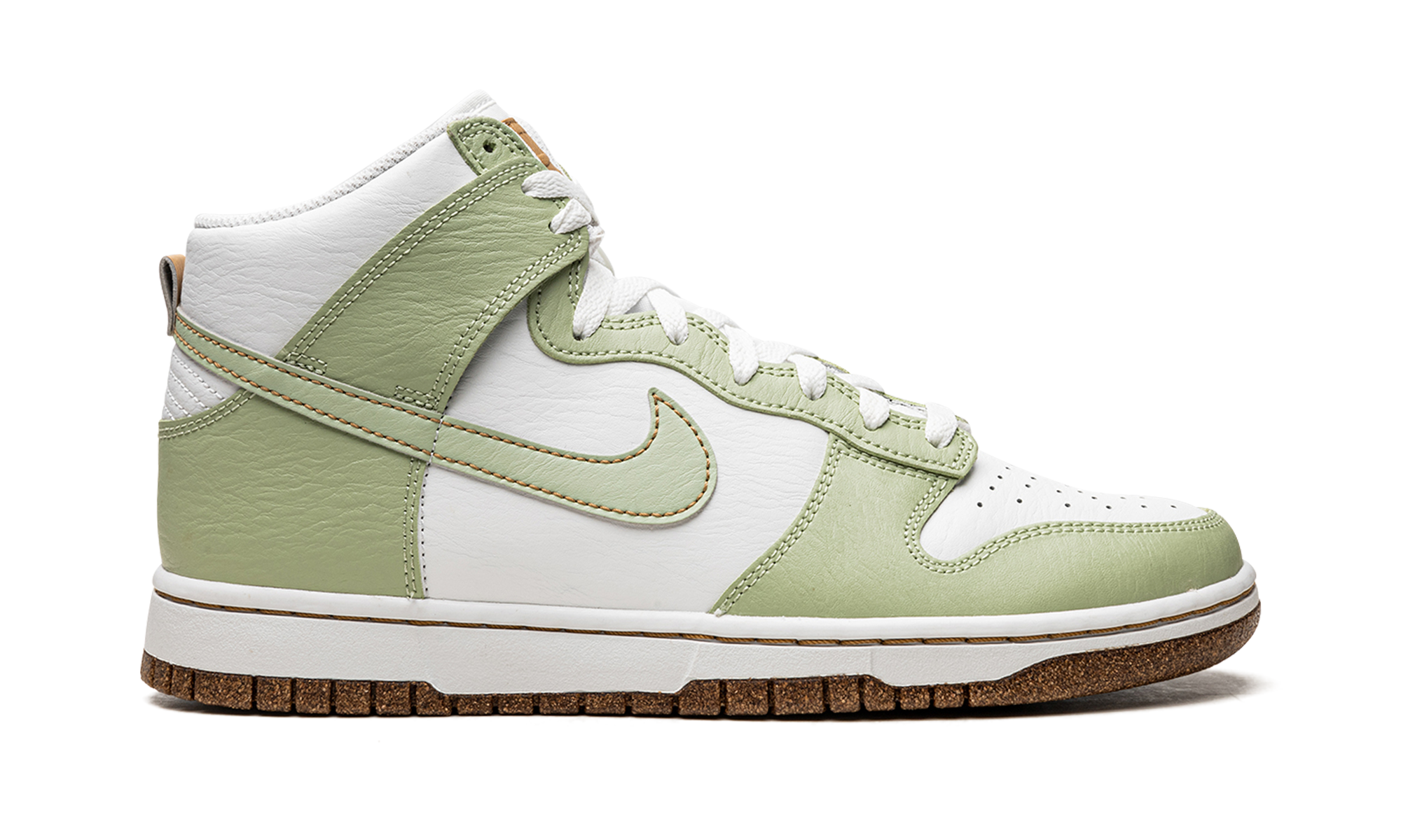 nike dunk high se inspected by swoosh honeydew+DQ7680-300+right view